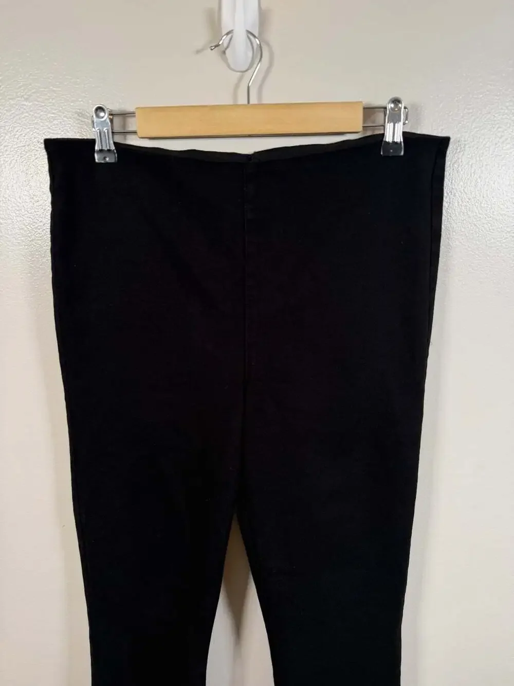 Frank & Eileen Derry Illusion Pull On Jeans Size 31 Black Straight Leg Frayed